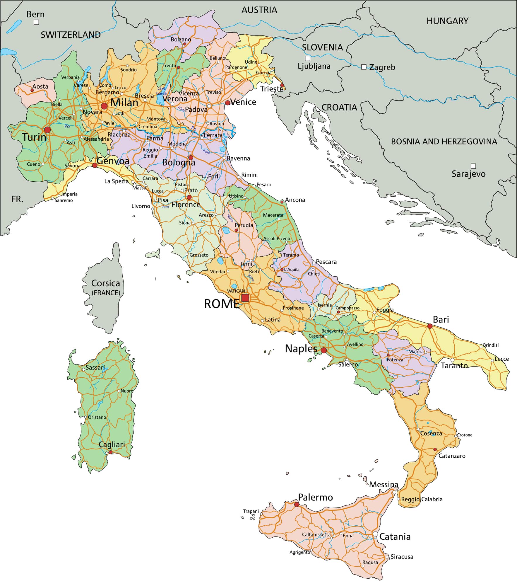 Navigating Italy: A Map of Italy with Cities and More! – italia42.com